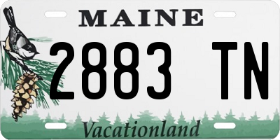 ME license plate 2883TN
