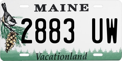 ME license plate 2883UW