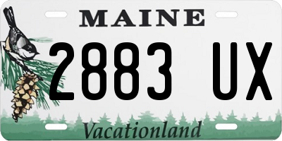 ME license plate 2883UX