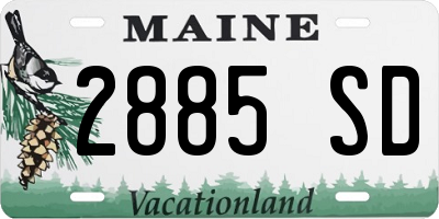ME license plate 2885SD