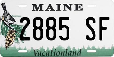 ME license plate 2885SF