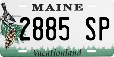 ME license plate 2885SP
