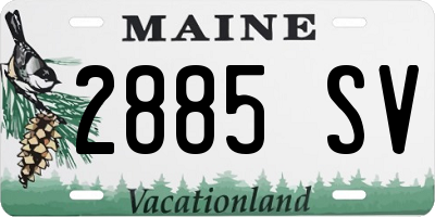 ME license plate 2885SV