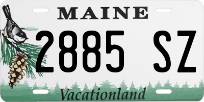 ME license plate 2885SZ