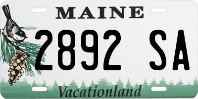 ME license plate 2892SA