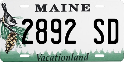ME license plate 2892SD