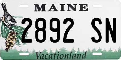 ME license plate 2892SN