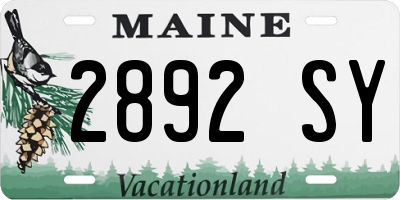 ME license plate 2892SY