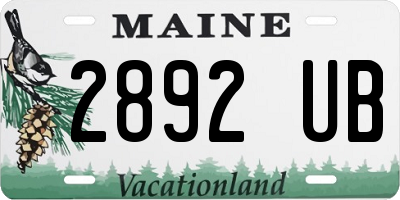 ME license plate 2892UB