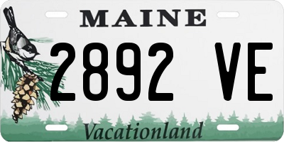 ME license plate 2892VE