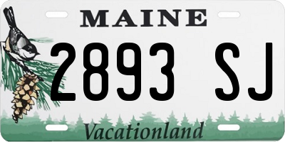 ME license plate 2893SJ