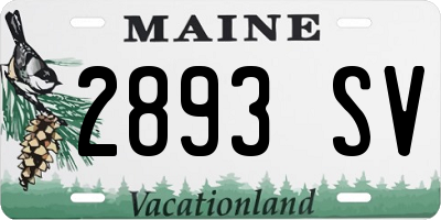 ME license plate 2893SV
