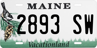 ME license plate 2893SW
