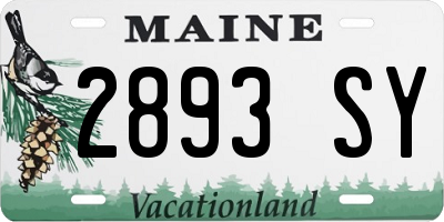 ME license plate 2893SY