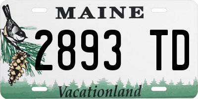 ME license plate 2893TD