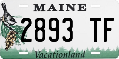 ME license plate 2893TF