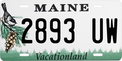 ME license plate 2893UW