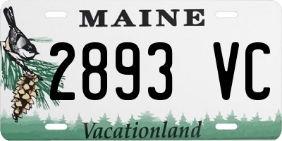 ME license plate 2893VC