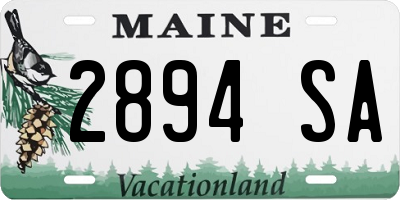 ME license plate 2894SA
