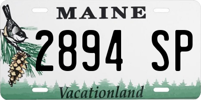 ME license plate 2894SP