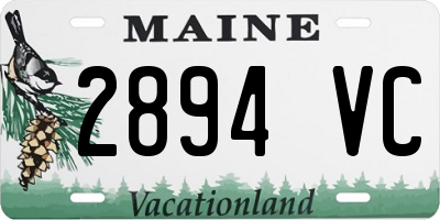 ME license plate 2894VC