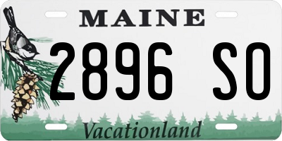 ME license plate 2896SO