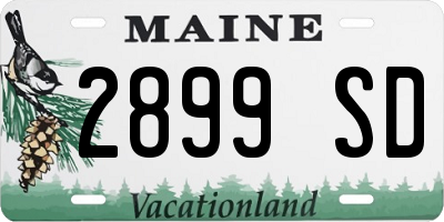 ME license plate 2899SD