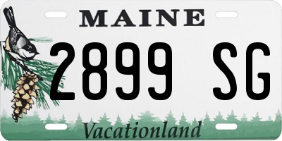 ME license plate 2899SG