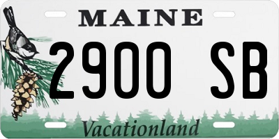 ME license plate 2900SB