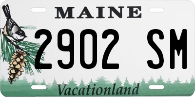 ME license plate 2902SM