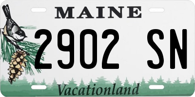 ME license plate 2902SN