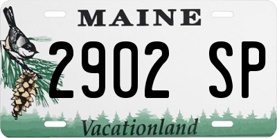 ME license plate 2902SP