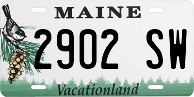 ME license plate 2902SW