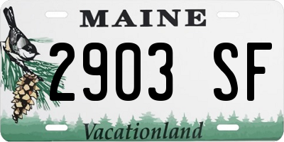 ME license plate 2903SF