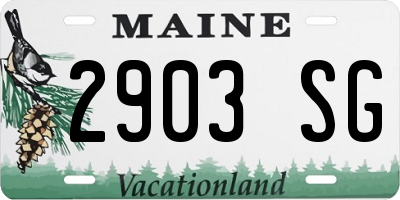 ME license plate 2903SG