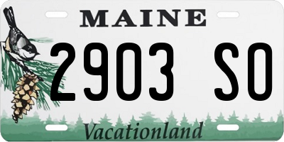 ME license plate 2903SO