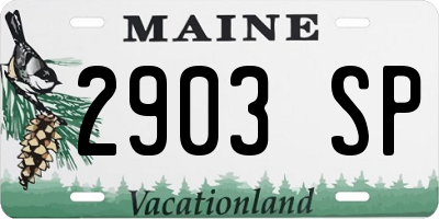 ME license plate 2903SP