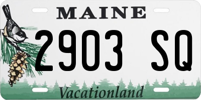 ME license plate 2903SQ