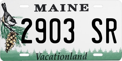ME license plate 2903SR