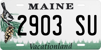 ME license plate 2903SU