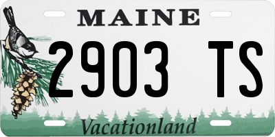 ME license plate 2903TS