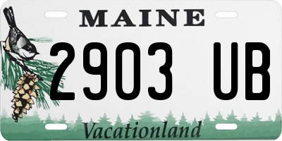 ME license plate 2903UB