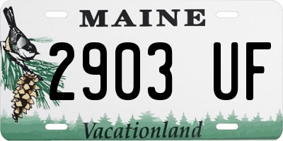 ME license plate 2903UF