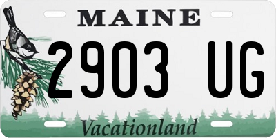ME license plate 2903UG