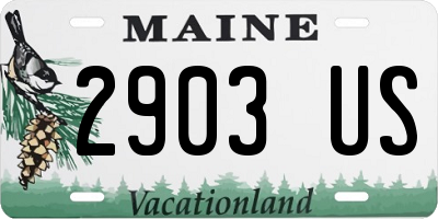 ME license plate 2903US