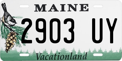 ME license plate 2903UY