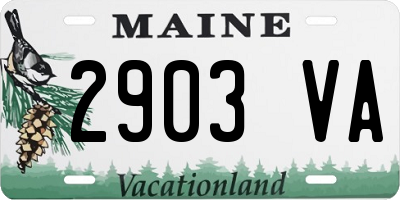 ME license plate 2903VA