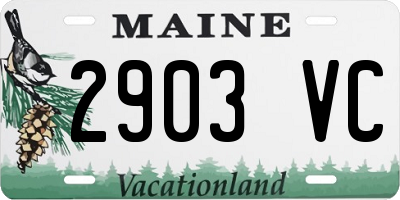 ME license plate 2903VC
