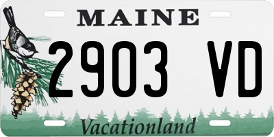 ME license plate 2903VD