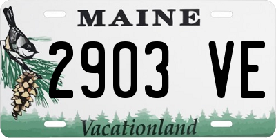 ME license plate 2903VE